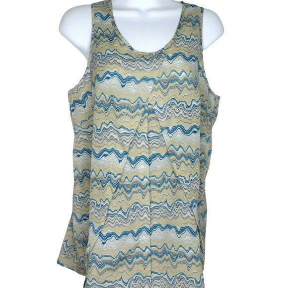 Wassio Top Blouse S Multicolor Pullover Sleeveless Vented Front - Picture 5 of 9